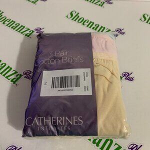 Catherines Brief Panties Underwear 3 Cotton Pack Pink Beige Blue Plus 16 or 6X